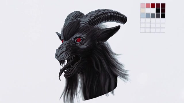 The Apple Pencil working red into a painted goalie mask on an iPad