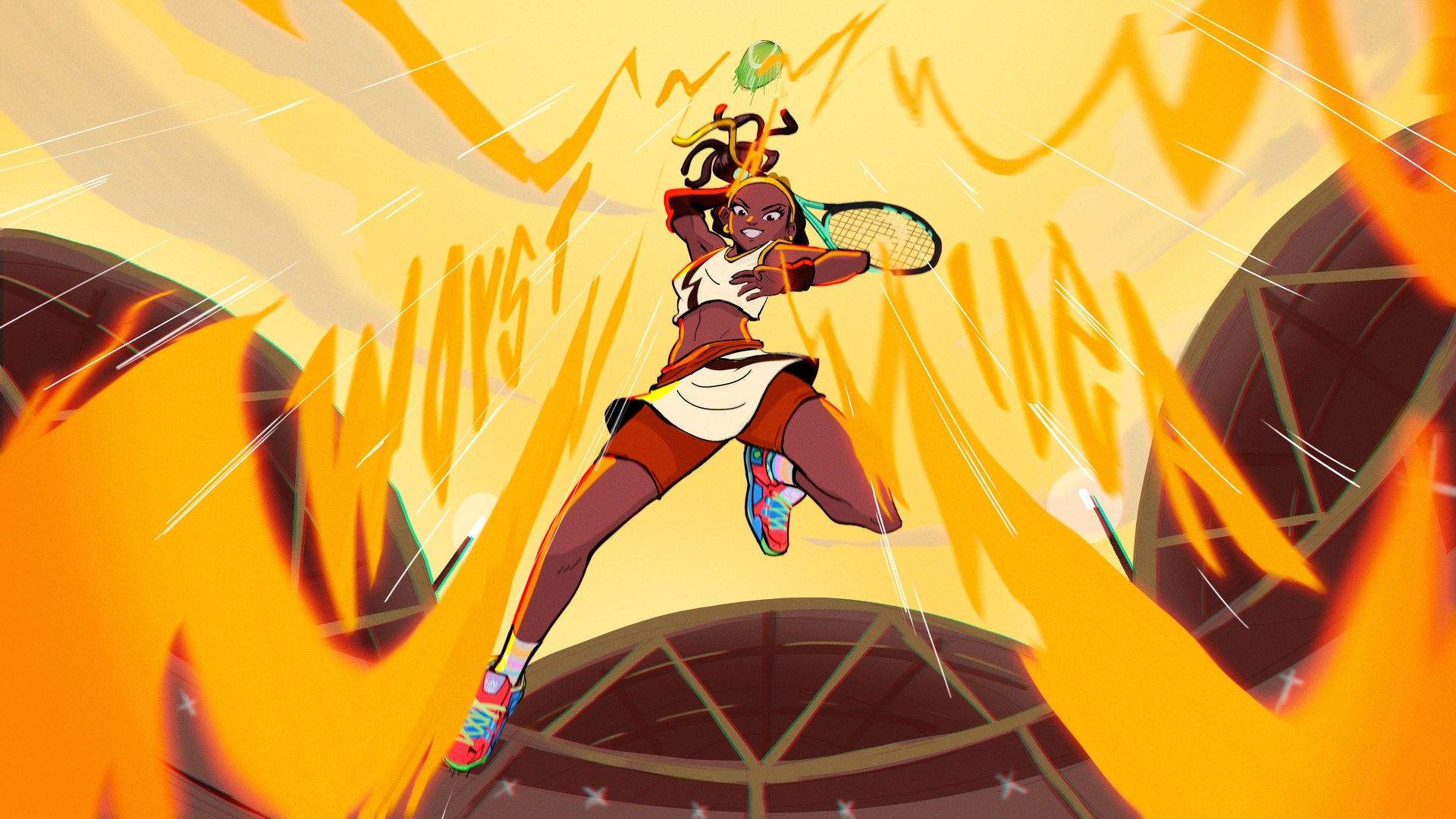 Coco serving in flames, key art