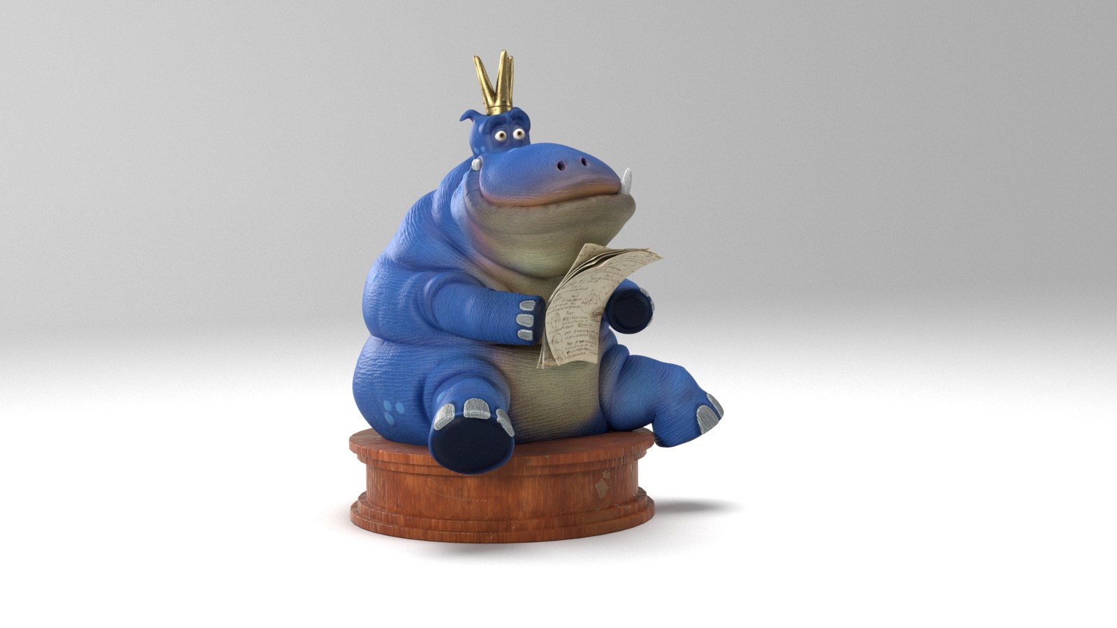 Concept art of an invented hippo creature