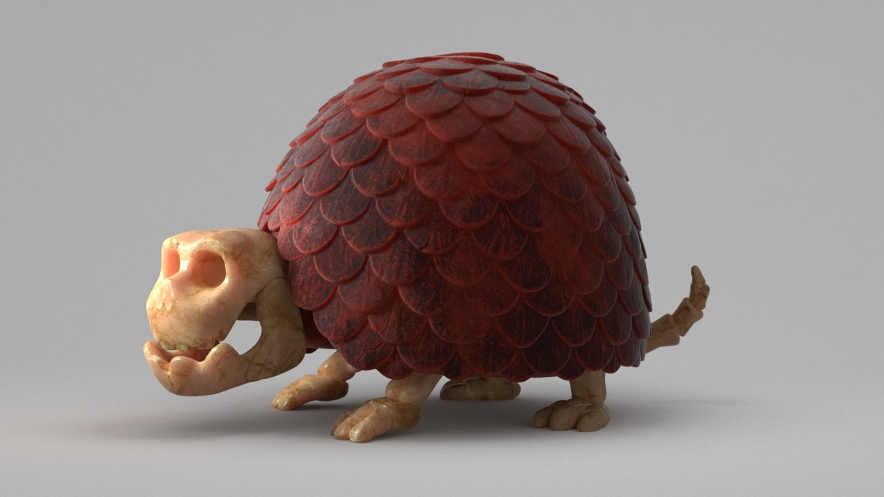 Skeleton design for an invented armadillo