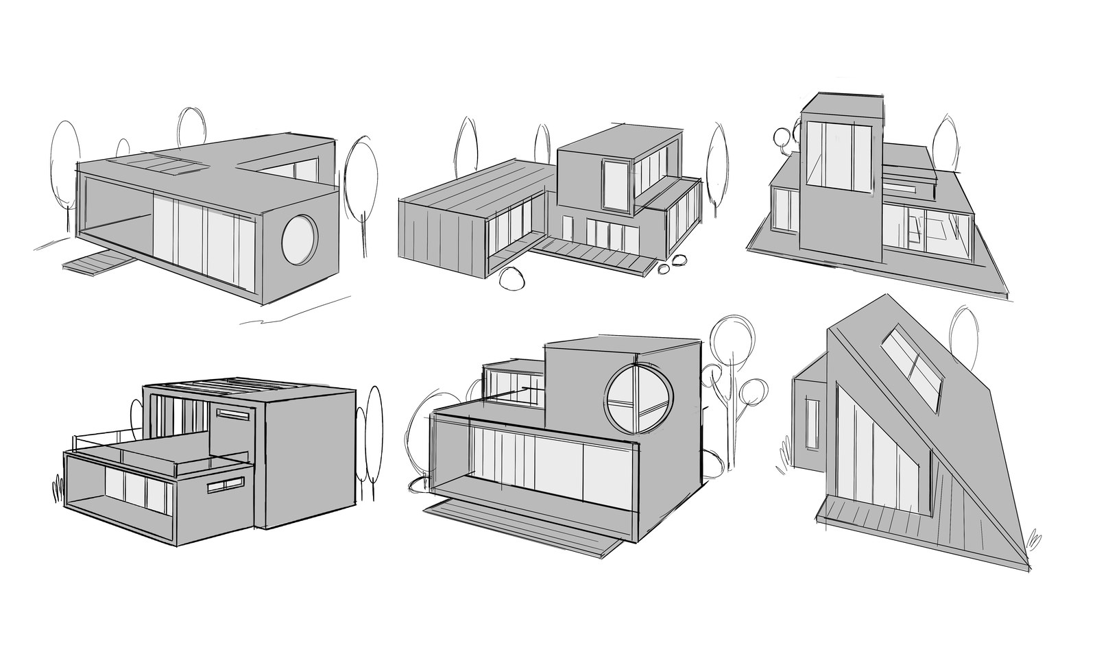 Design sheet of house types drawn for the town