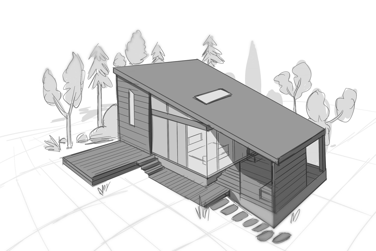 A sketch of a single house design for the campaign
