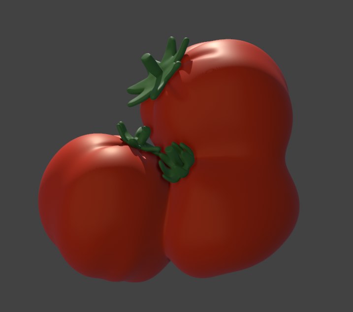 A 3D model of a deformed tomato with three lobes