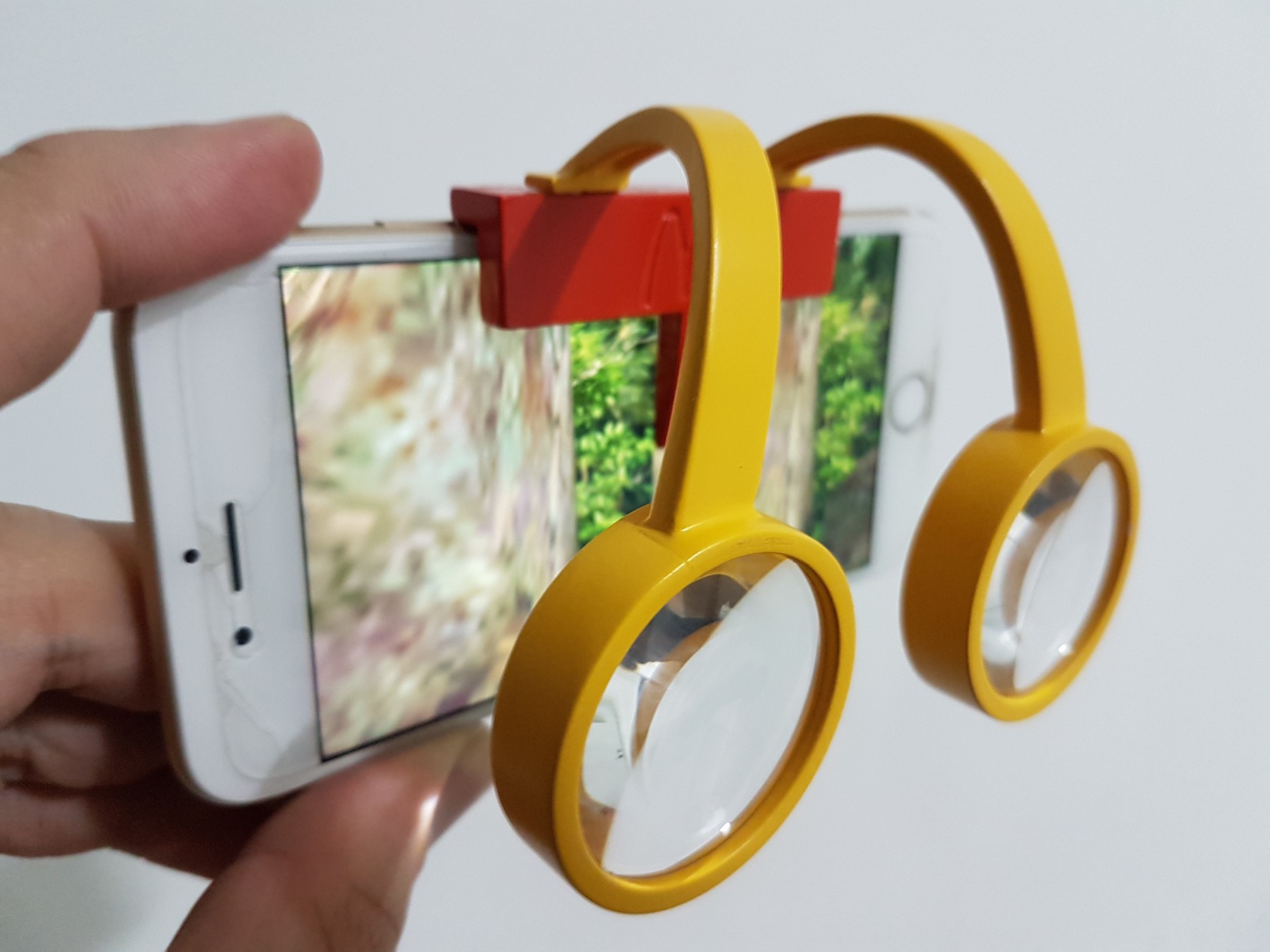 Happy Meal branded VR goggles holding a phone