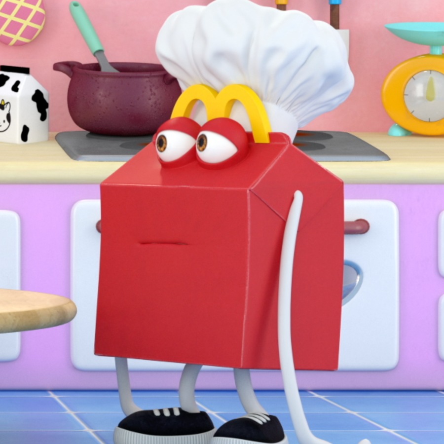 The Happy Meal character in one of its many costumes