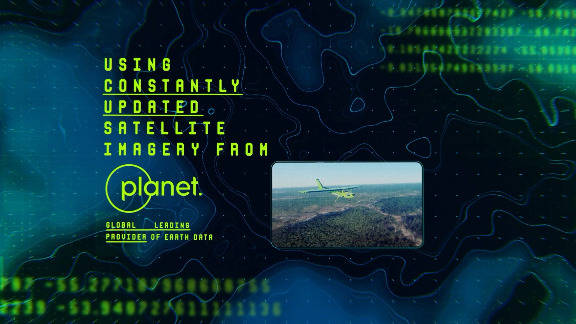Interface showing constantly updated satellite imagery from Planet