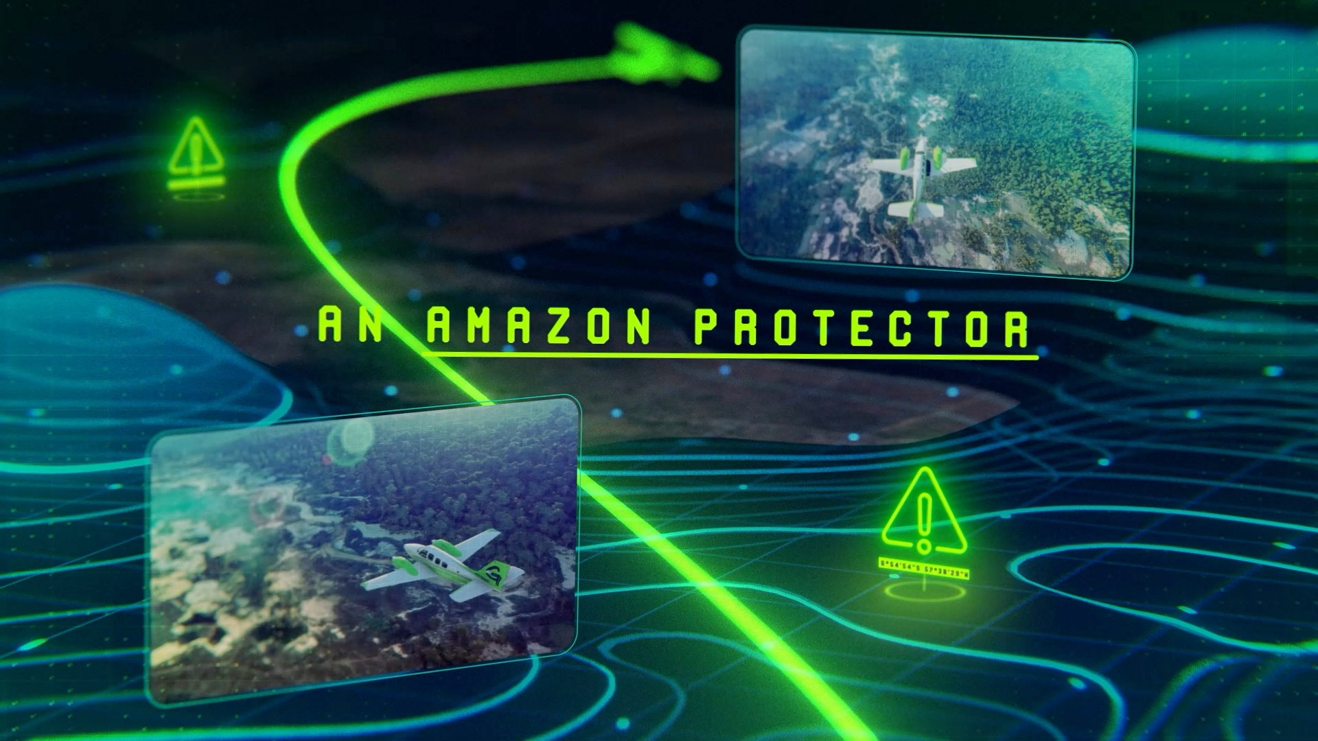 Interface showing the aircraft positioned as an Amazon protector