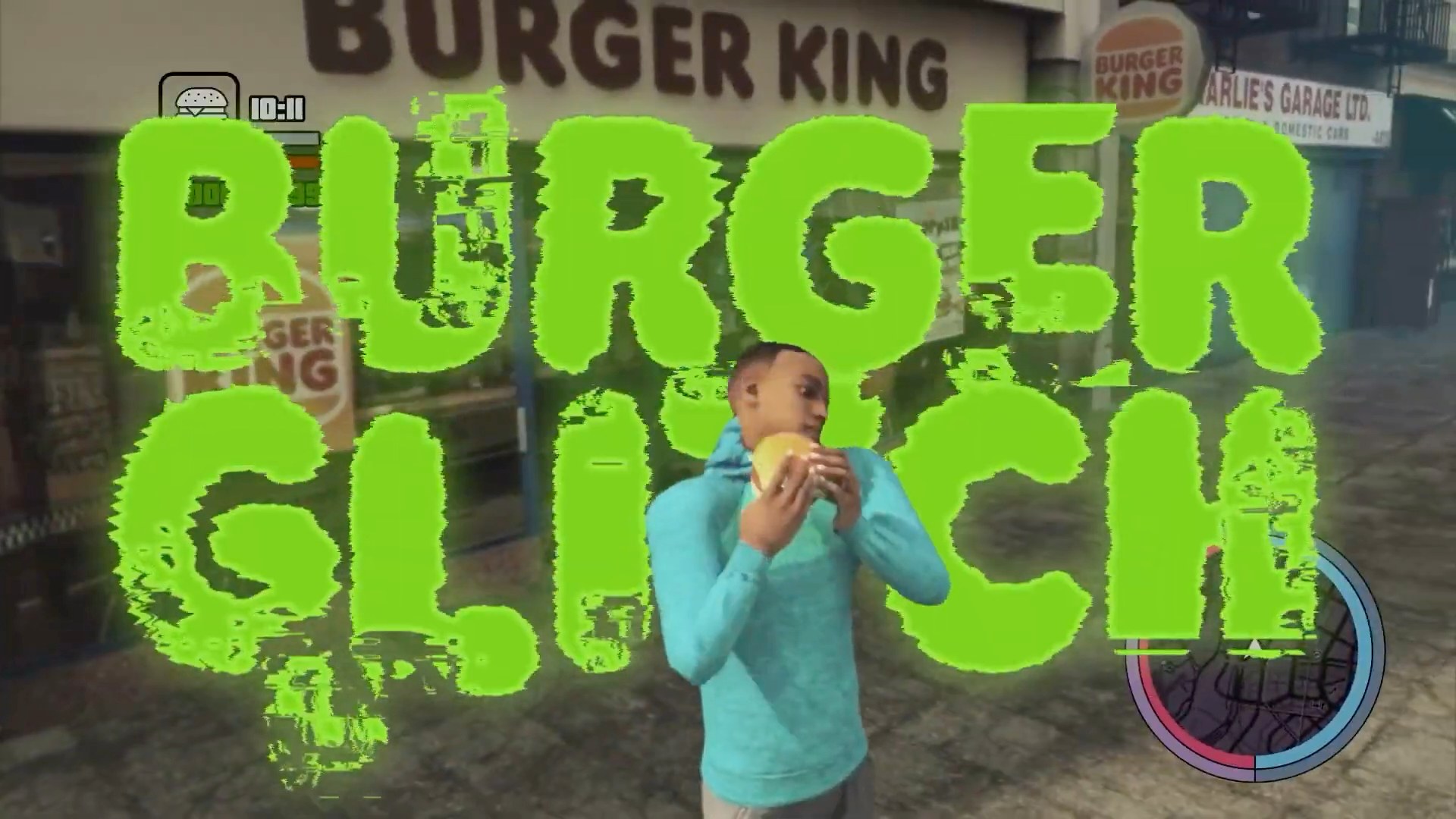 Burger King Glitch, a helicopter stuck inside a building in a game world built by LOBO