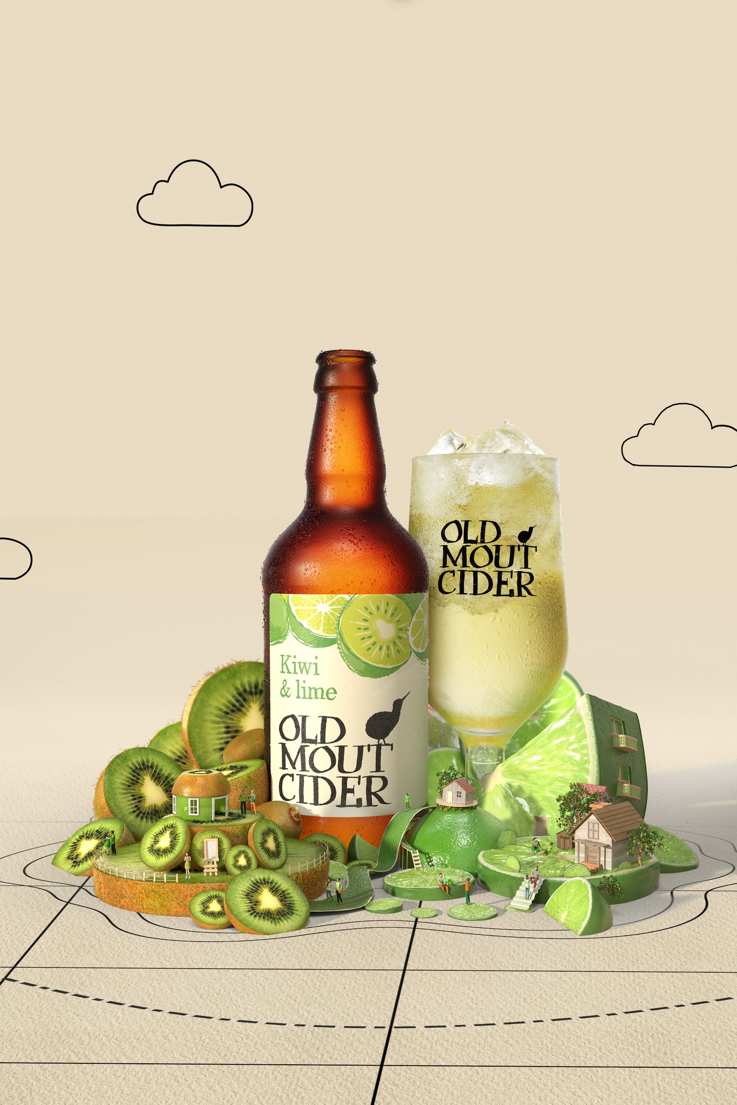 Moutopia six-sheet, Kiwi and Lime