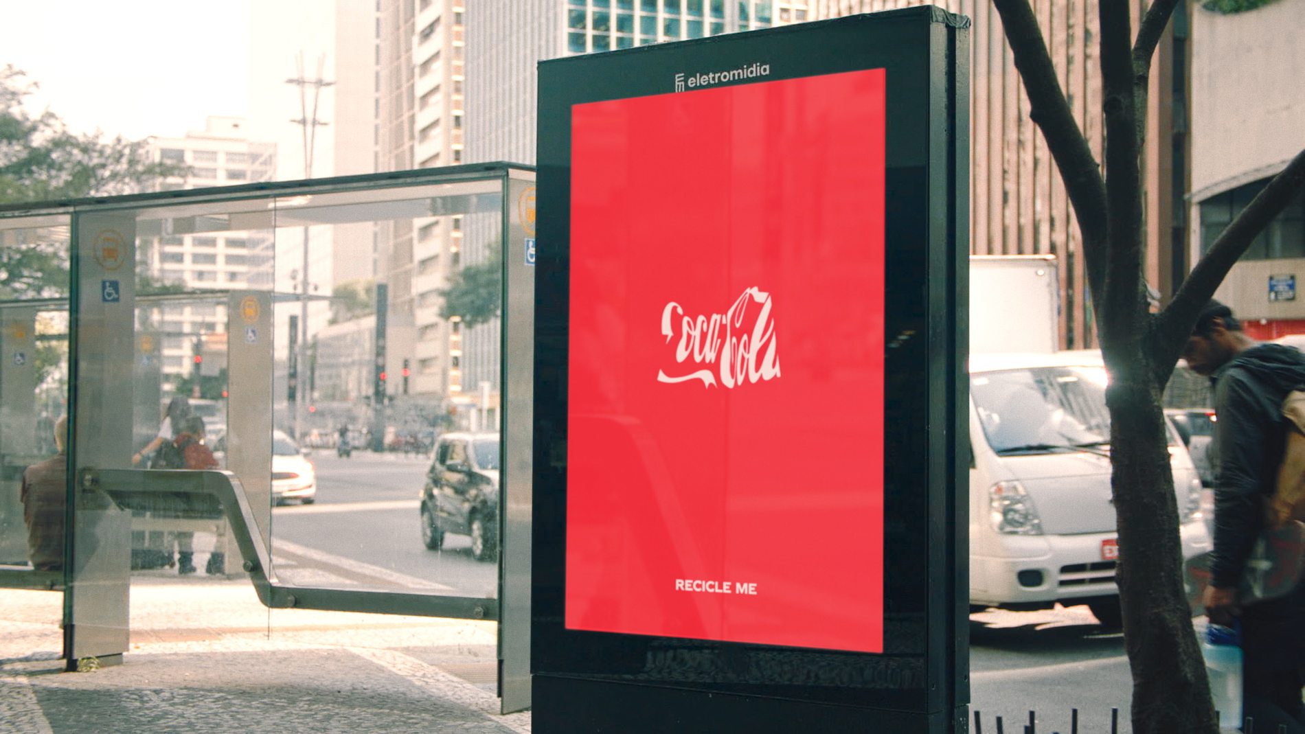 Recycle Me on a bus shelter