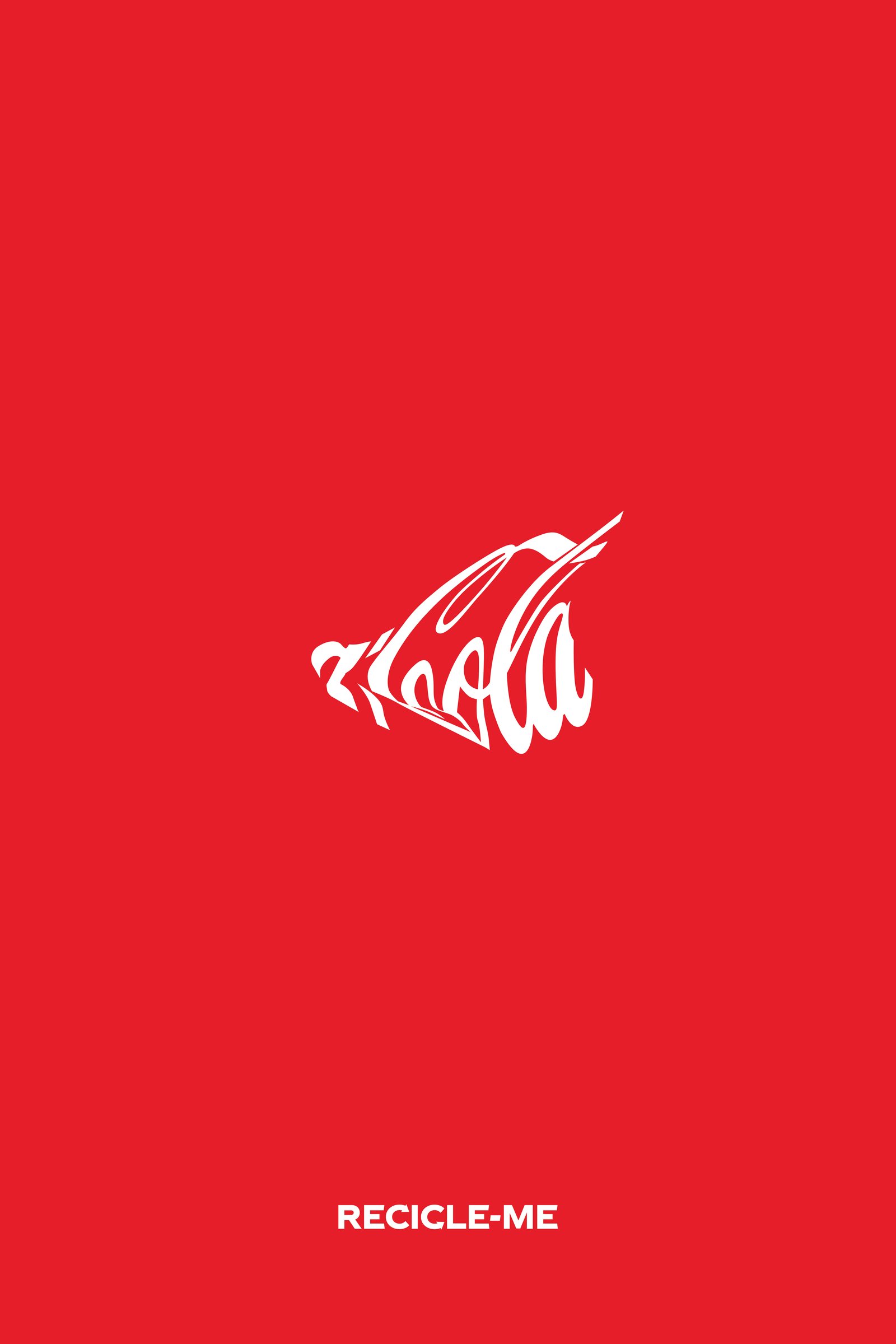 Coca-Cola Recycle Me print, crushed logo variation, Recicle-me