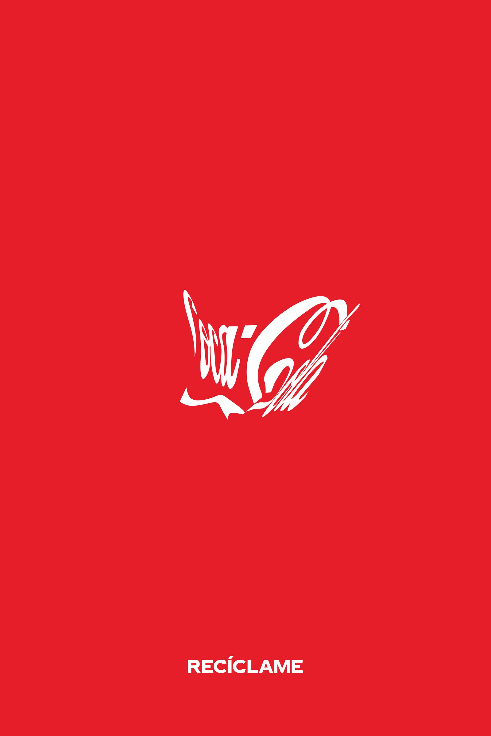 Coca-Cola Recycle Me print, crushed logo variation, Reciclame