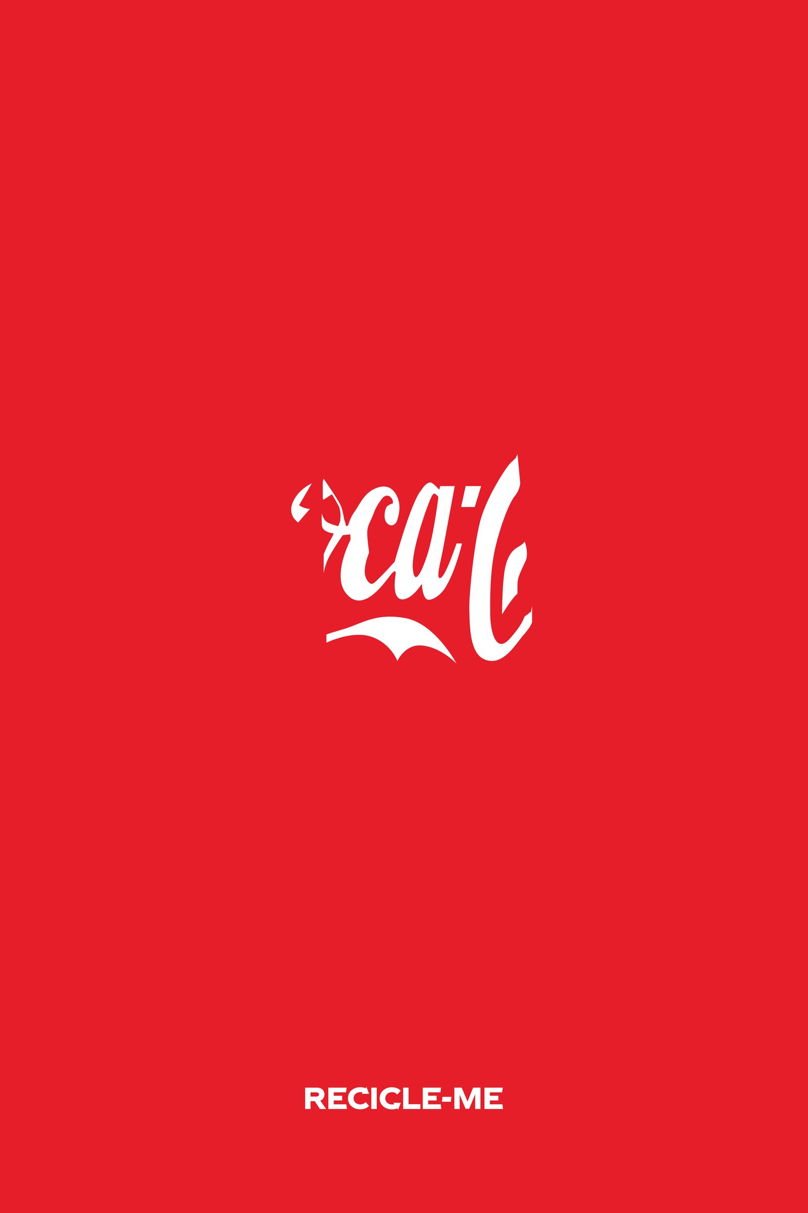 Coca-Cola Recycle Me print, crushed logo variation, Recicle-me