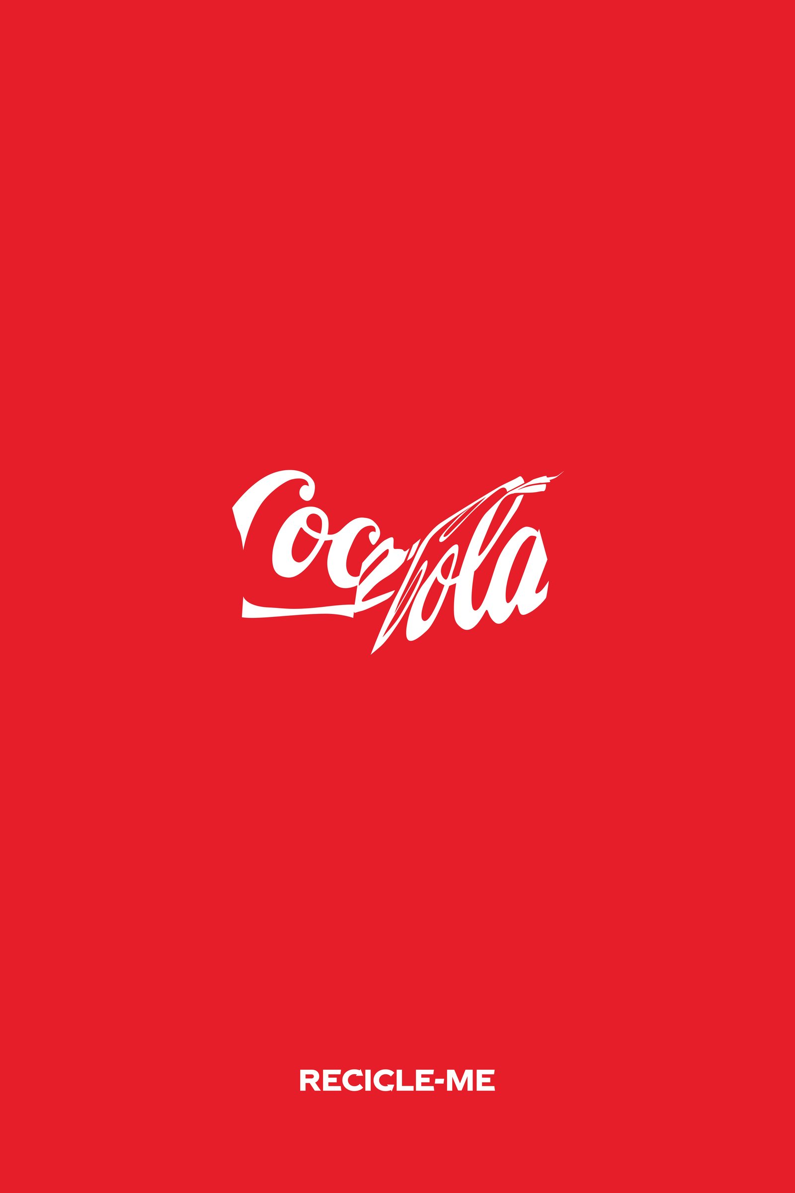 Coca-Cola Recycle Me print, crushed logo variation, Recicle-me