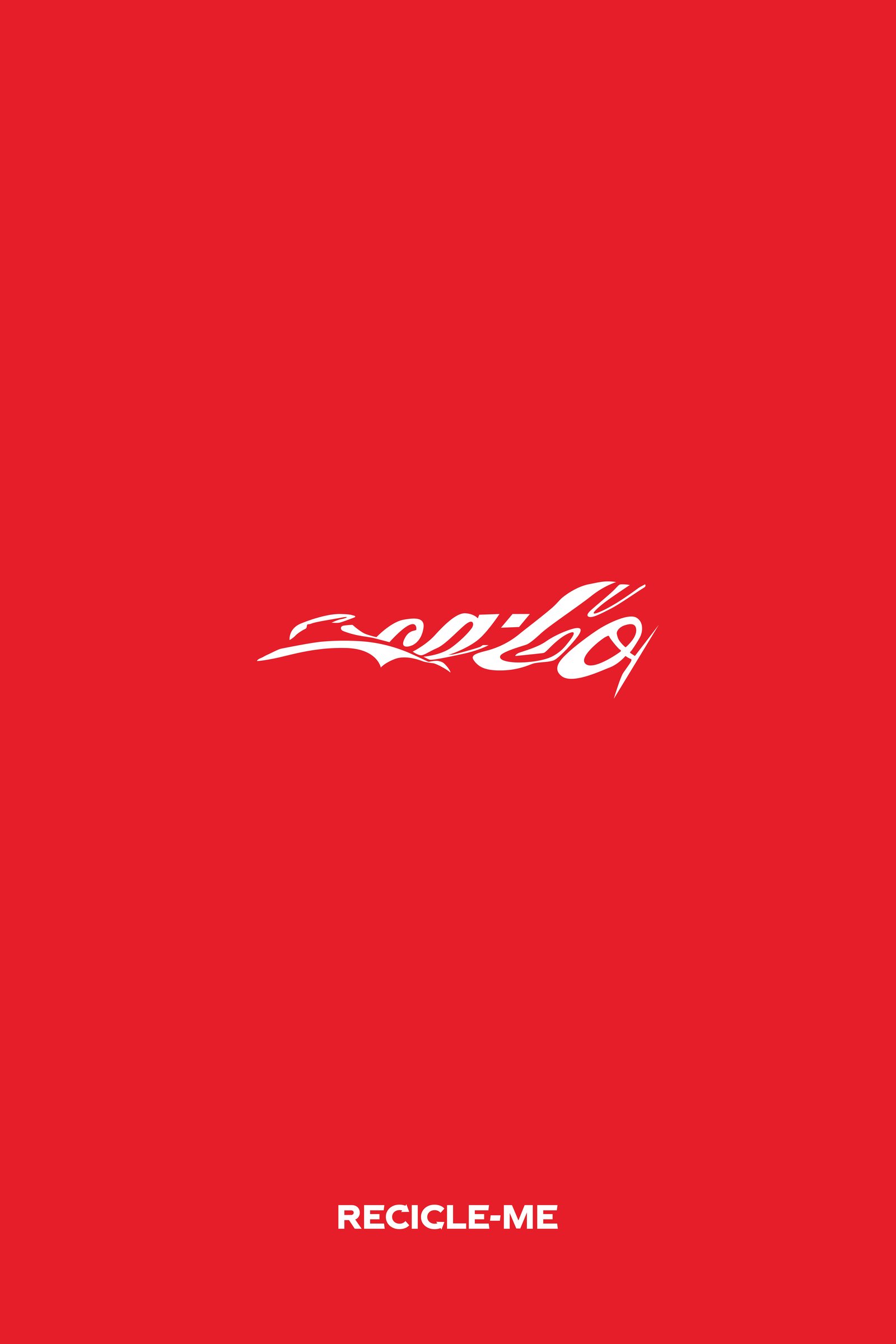 Coca-Cola Recycle Me print, crushed logo variation, Recicle-me