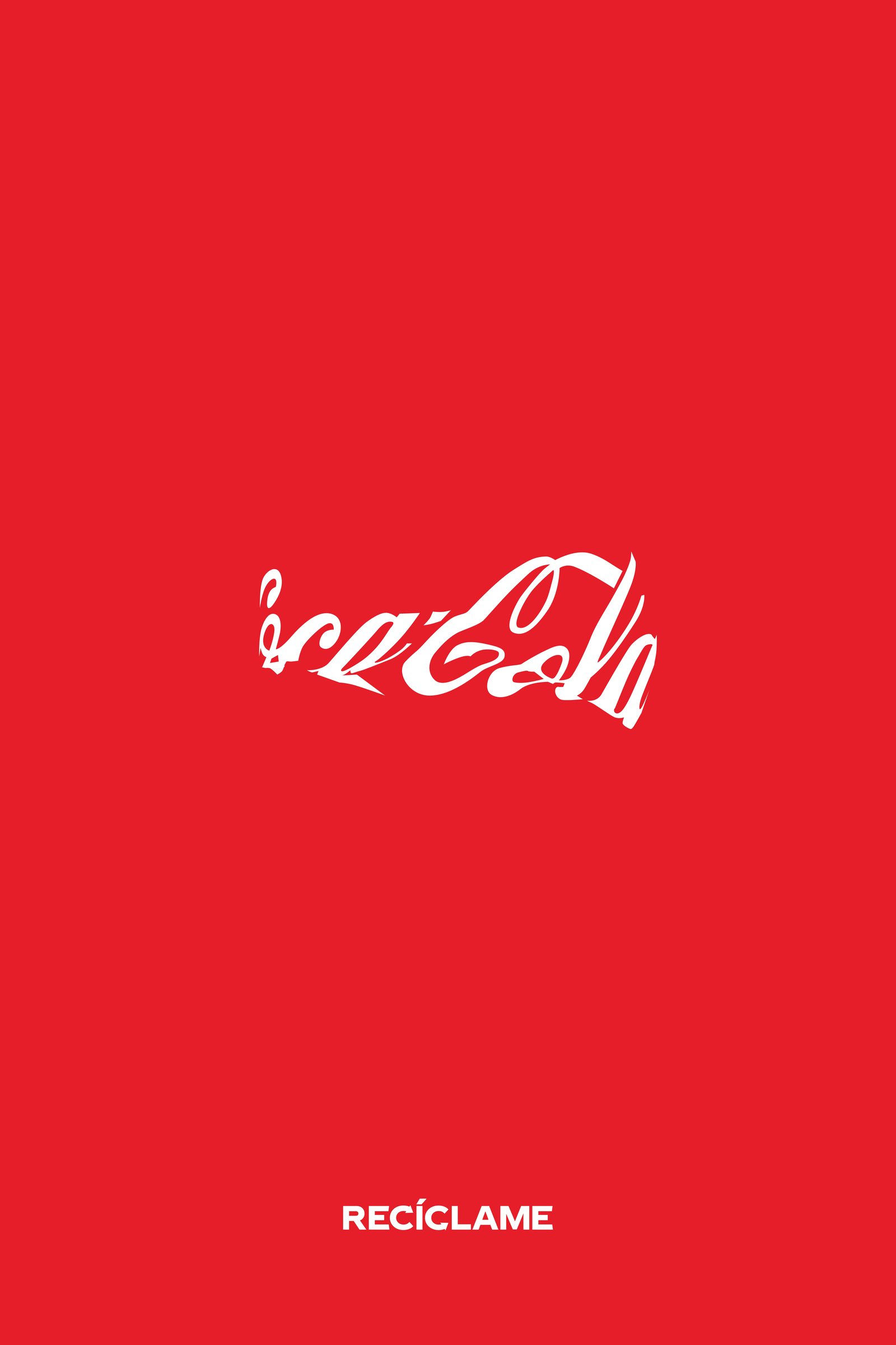 Coca-Cola Recycle Me print, crushed logo variation, Reciclame