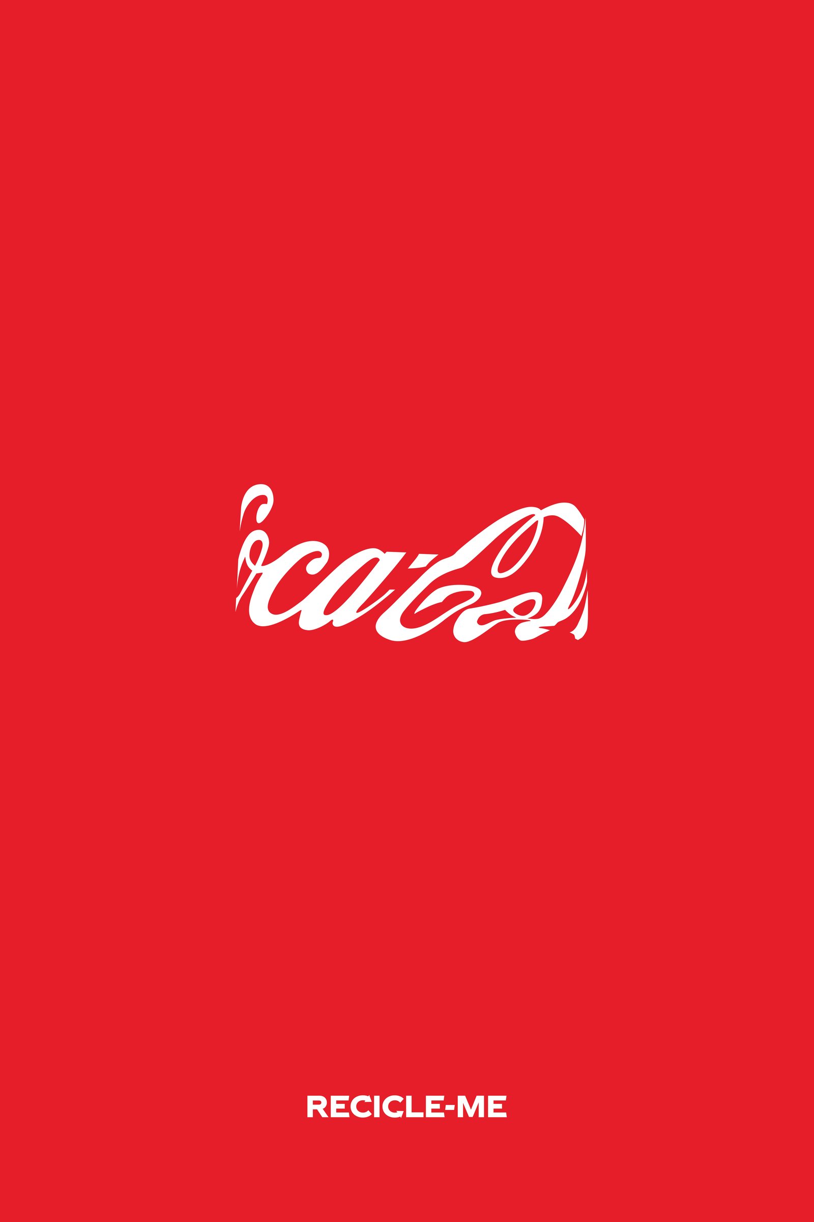 Coca-Cola Recycle Me print, crushed logo variation, Recicle-me