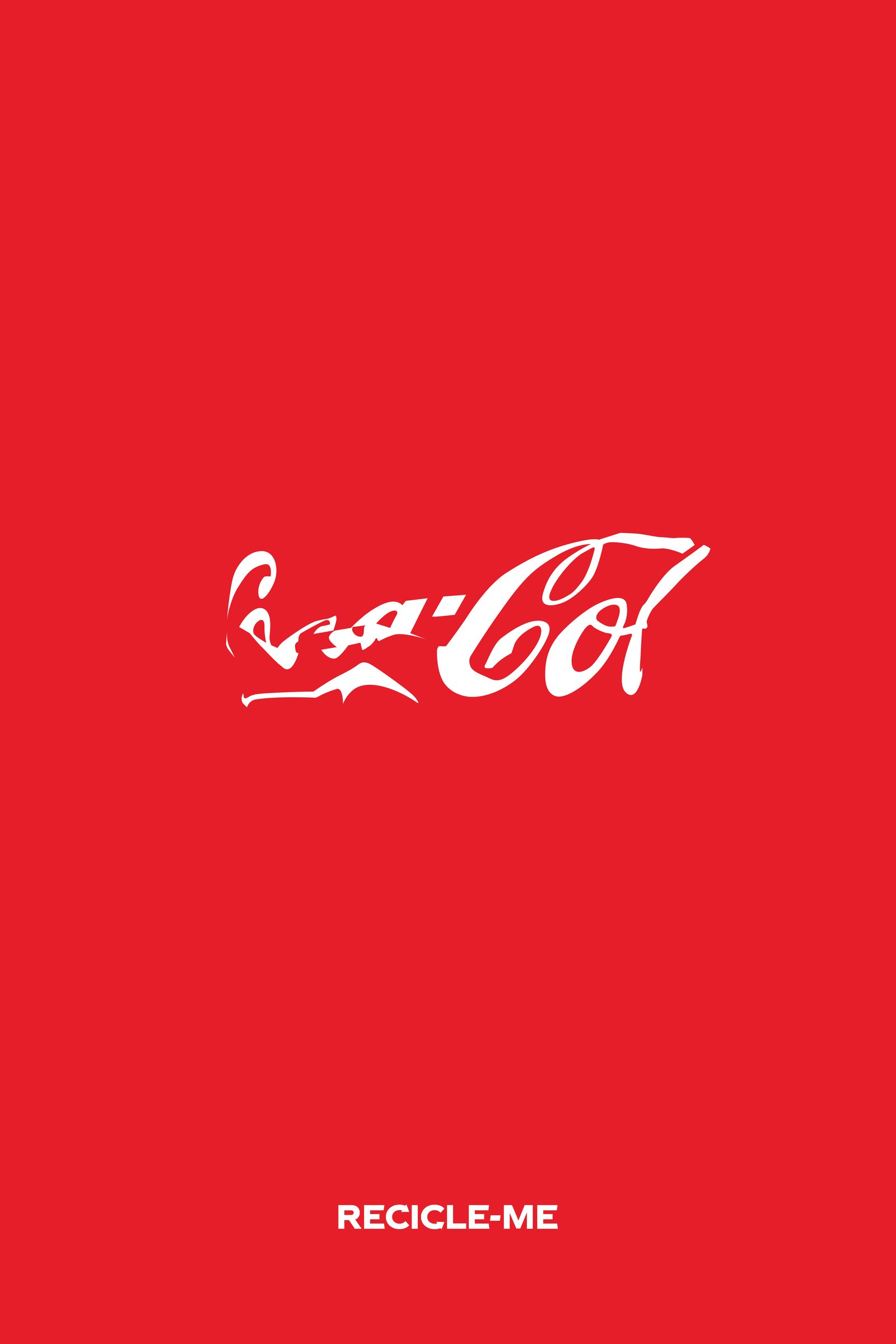 Coca-Cola Recycle Me print, crushed logo variation, Recicle-me