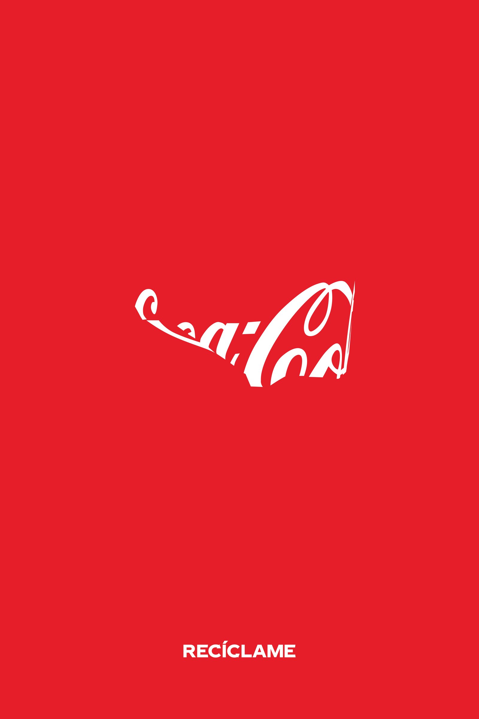 Coca-Cola Recycle Me print, crushed logo variation, Reciclame
