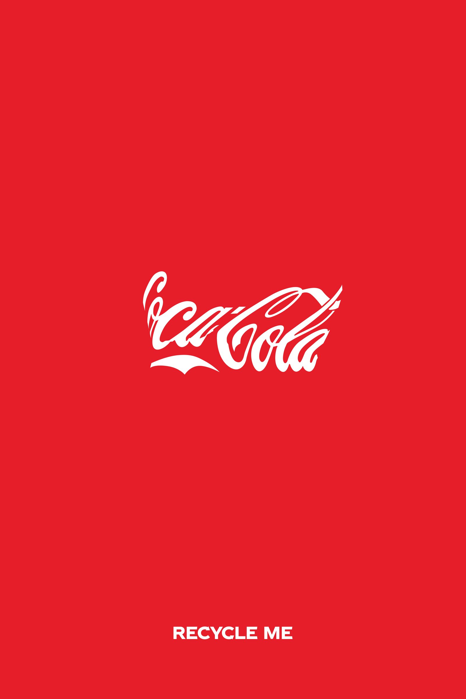 Coca-Cola Recycle Me print, crushed logo variation, Recycle me