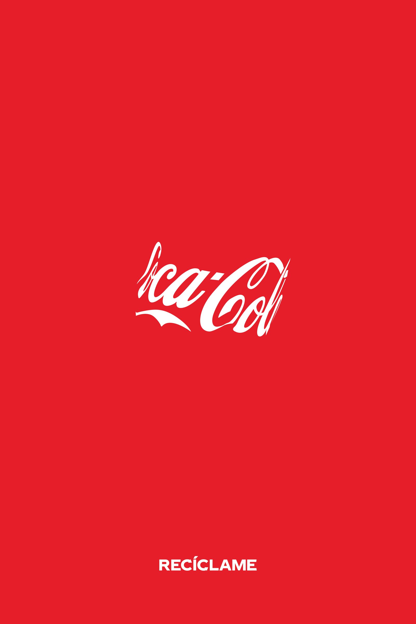 Coca-Cola Recycle Me print, crushed logo variation, Reciclame