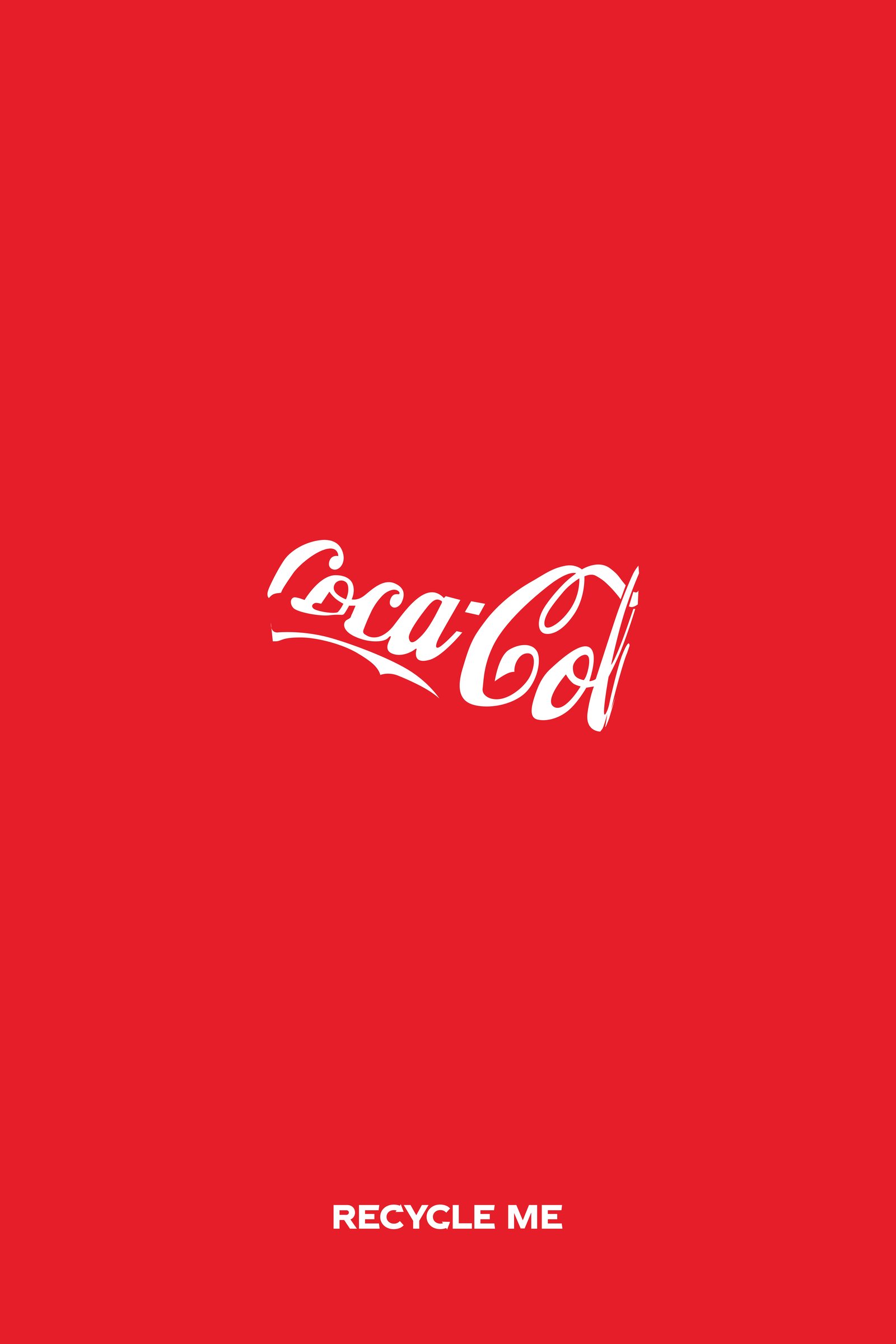 Coca-Cola Recycle Me print, crushed logo variation, Recycle me