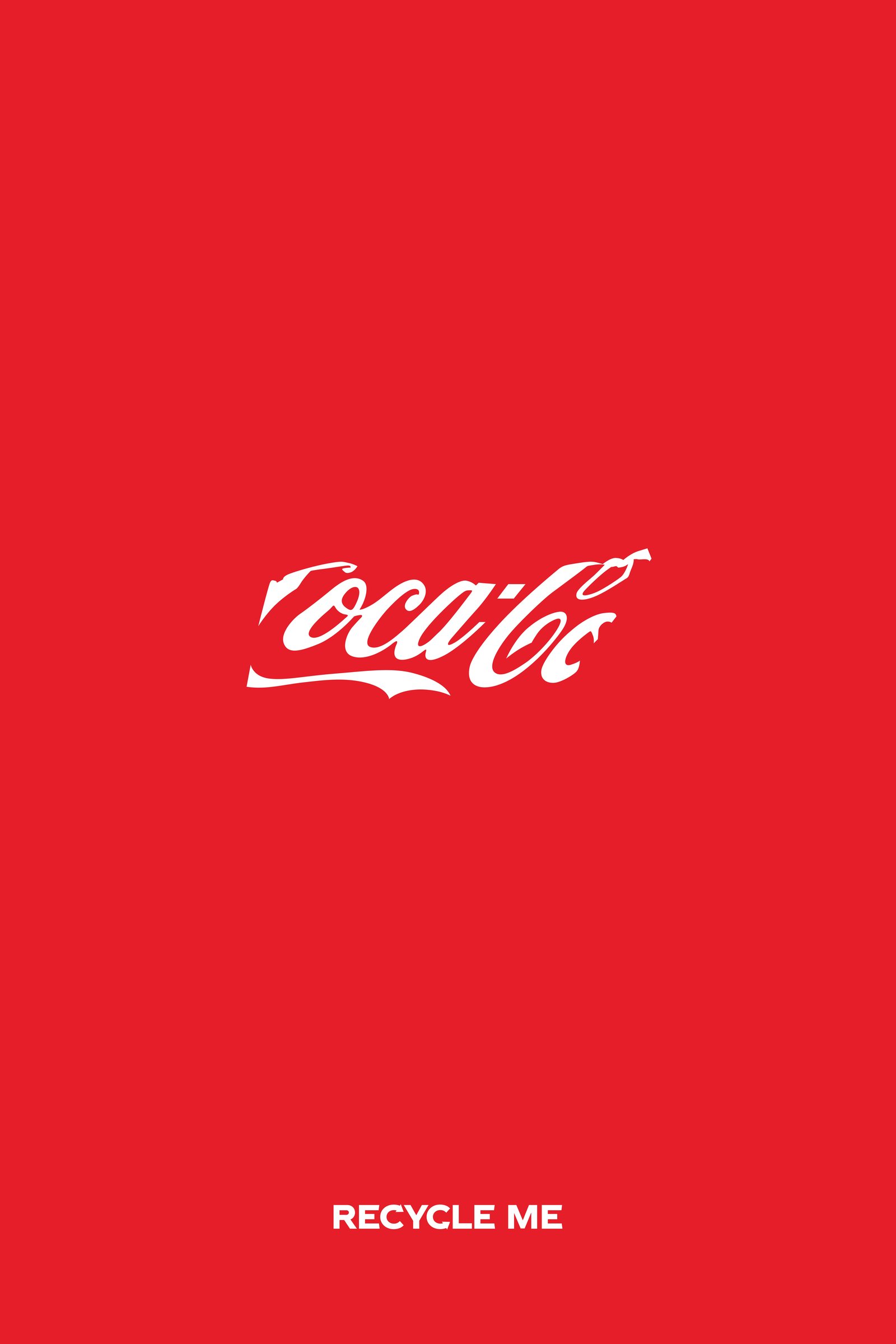Coca-Cola Recycle Me print, crushed logo variation, Recycle me