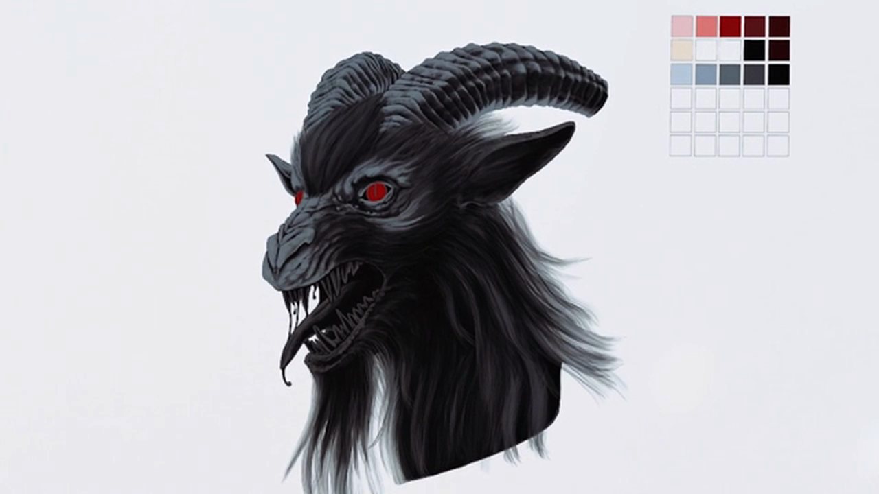 The Apple Pencil working red into a painted goalie mask on an iPad